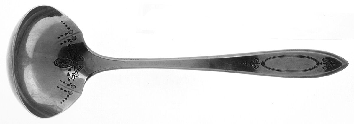 Adam (Silverplate, 1917) Solid Gravy Ladle by Oneida Silver-1