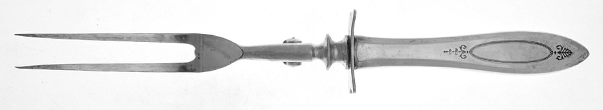 Adam (Silverplate, 1917) Large Stainless-Prong Roast Carving Fork by Oneida Silver-1