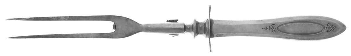 Adam (Silverplate, 1917) Large Roast Carving Fork, Silverplate Prongs by Oneida Silver-1