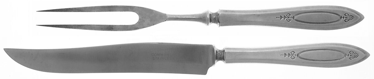 Adam (Silverplate, 1917) Small Solid 2-Piece Steak Carving Set by Oneida Silver-1