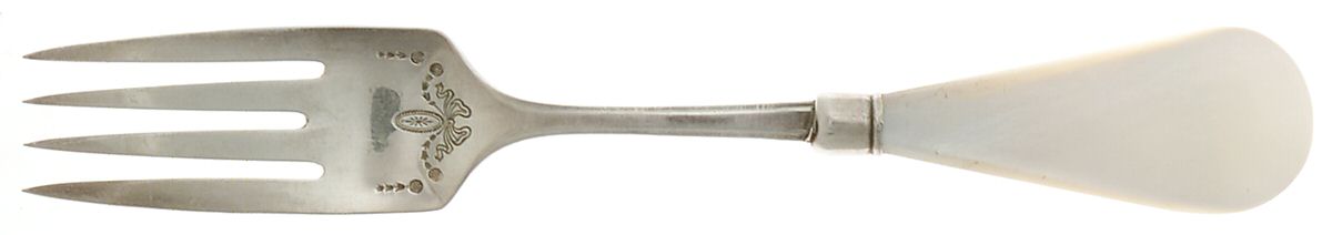 Adam (Silverplate, 1917) Pearl Handle Salad Fork W/Silverplate Prongs by Oneida Silver-1