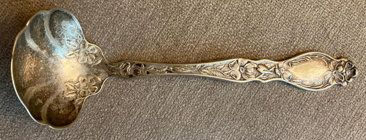Adams (Silverplate, 1905) Solid Piece Cream Ladle by Oneida Silver-1