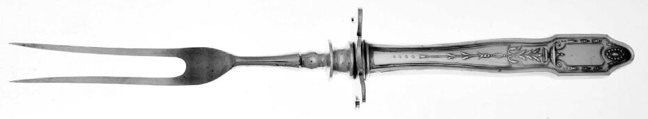 Adelphi (Silverplate, 1920) Small Steak Carving Fork with Stainless Prongs by Oneida Silver-1