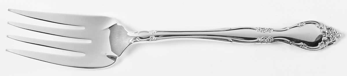Affection (Silverplate, 1960) Medium Solid Cold Meat Serving Fork by Oneida Silver-1