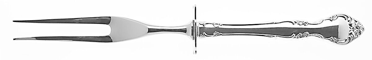 Affection (Silverplate, 1960) Small Steak Carving Fork with Stainless Prongs by Oneida Silver-1