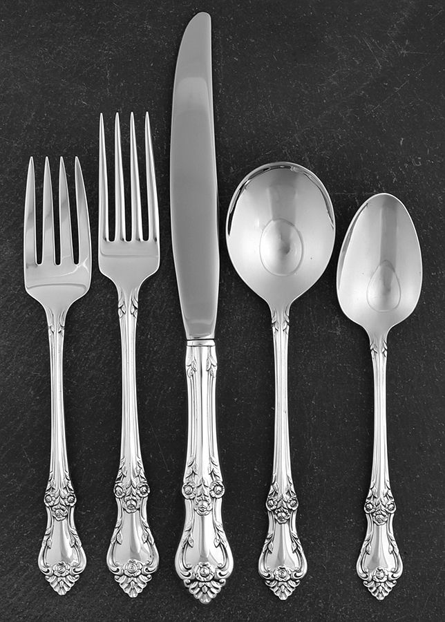 Afterglow (Sterling, 1956) 5 Piece Place Size Setting by Oneida Silver-1