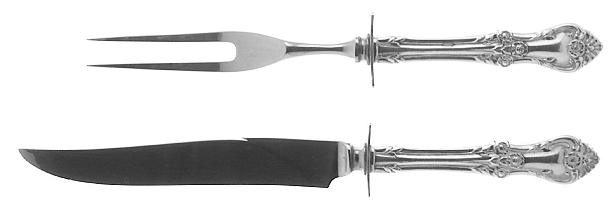 Afterglow (Sterling, 1956) Small Stainless Blade 2-Piece Steak Carving Set by Oneida Silver-1