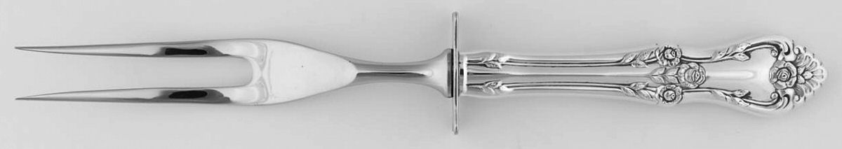 Afterglow (Sterling, 1956) Small Steak Carving Fork with Stainless Prongs by Oneida Silver-1