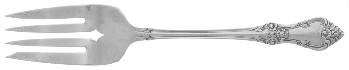 Afterglow (Sterling, 1956) Medium Solid Cold Meat Serving Fork by Oneida Silver-1