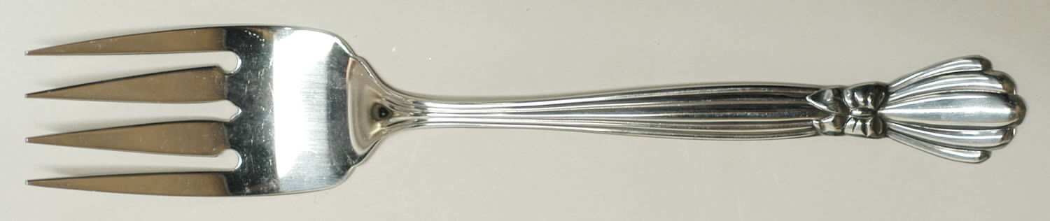 Alexis (Stainless) Medium Solid Cold Meat Serving Fork by Oneida Silver-1