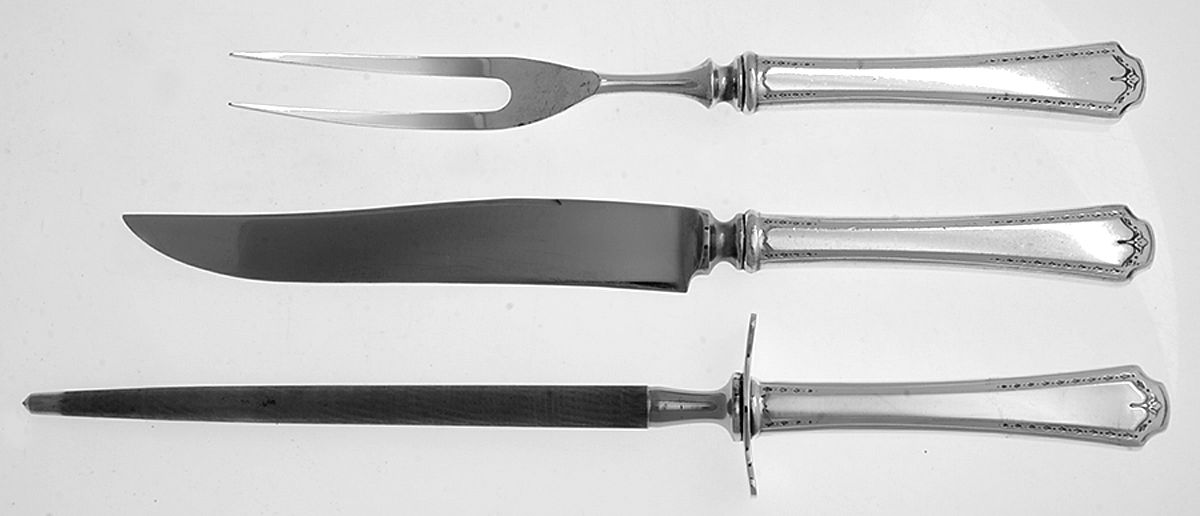Algonquin (Silverplate, 1923) Small Steak 3-Piece Carving Set with Stainless Blade by Oneida Silver-1