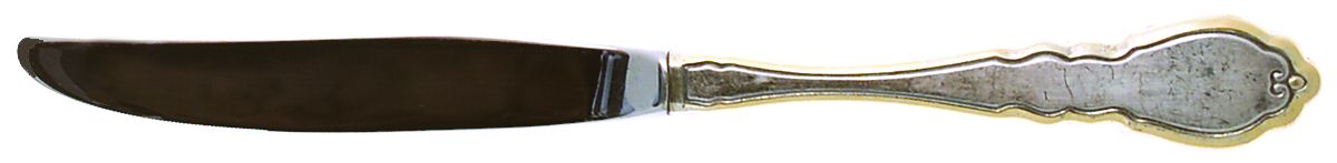 Alouette (Silverplate, Gold Accent, 1978) Modern Hollow Knife by Oneida Silver-1