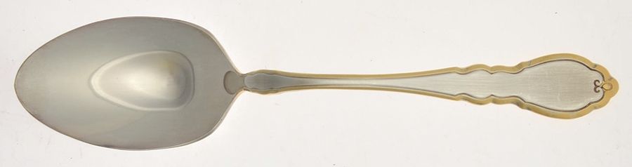 Alouette (Silverplate, Gold Accent, 1978) Tablespoon (Serving Spoon) by Oneida Silver-1