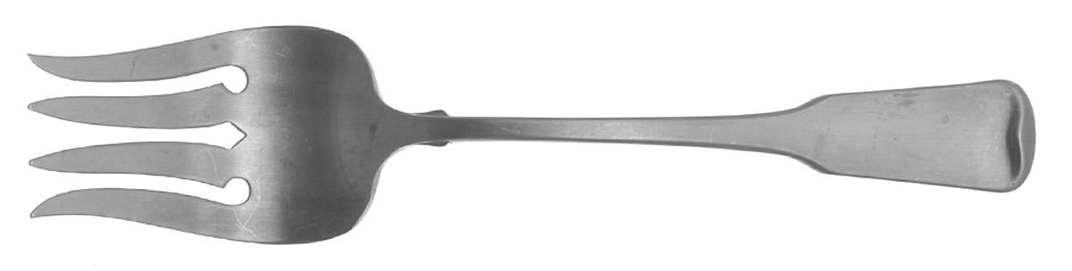 American Colonial (Stainless) Medium Solid Cold Meat Serving Fork by Oneida Silver-1