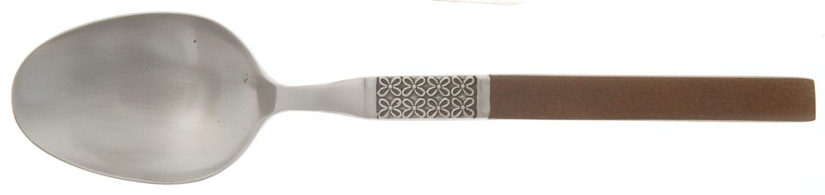 Anticipation (Stainless, Wood Handle) Place/Oval Soup Spoon by Oneida Silver-1