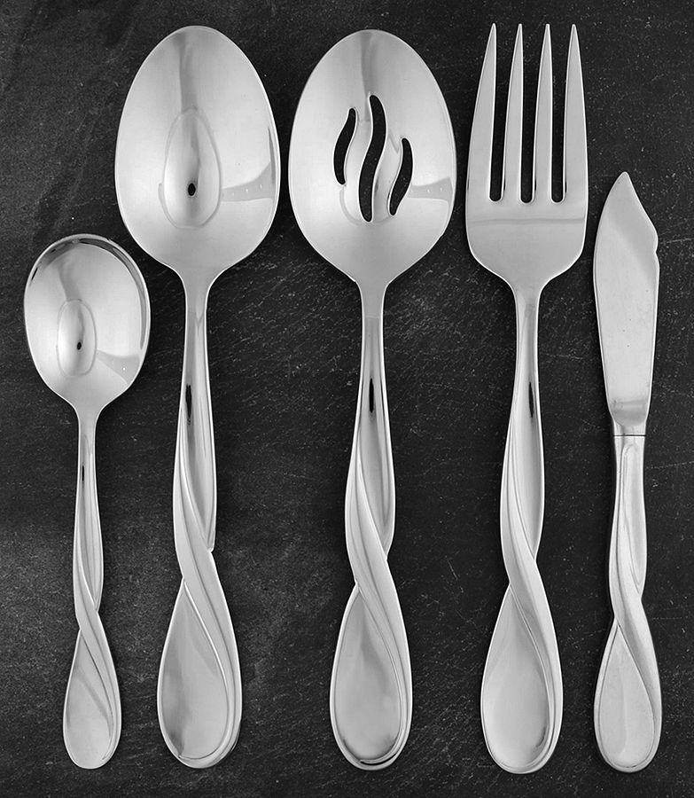 Aquarius (Stainless) 5 Piece Hostess Set by Oneida Silver-1