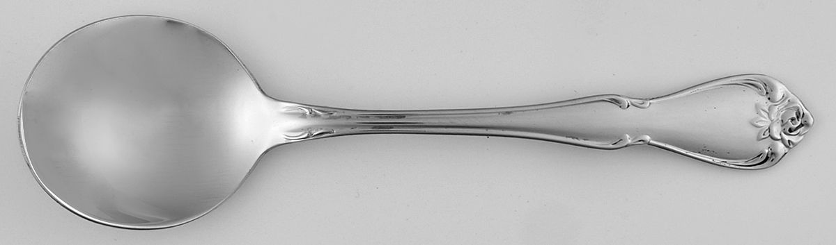 Arbor Rose-True Rose (Stainless) Round Bowl Soup Spoon (Cream Soup) by Oneida Silver-1