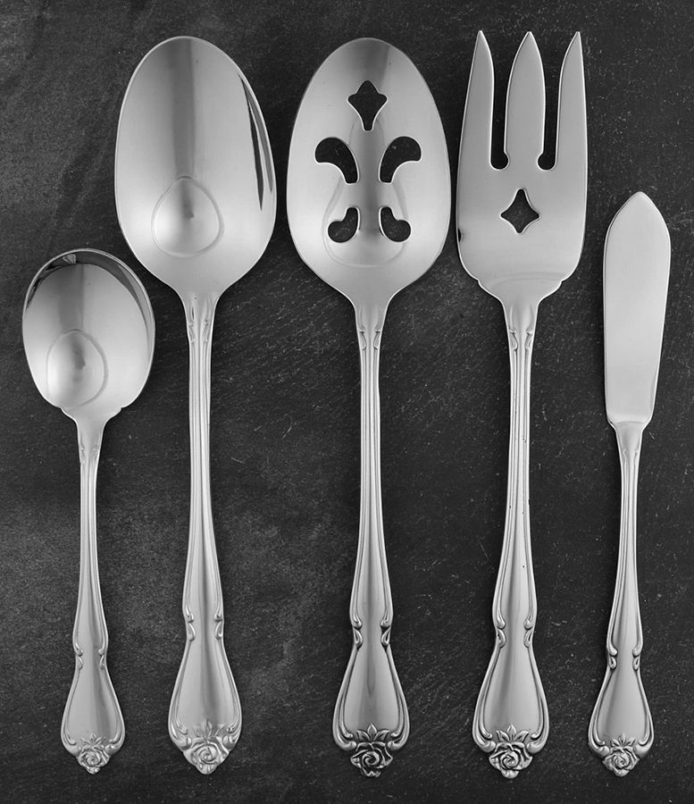 Arbor Rose-True Rose (Stainless) 5 Piece Hostess Set by Oneida Silver-1