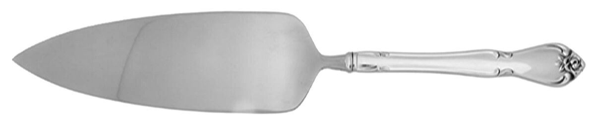Arbor Rose-True Rose (Stainless) Pie Server with Serrated Stainless Blade HC by Oneida Silver-1