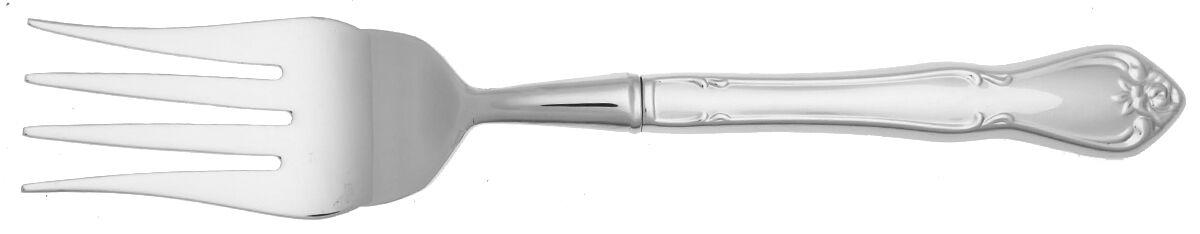 Arbor Rose-True Rose (Stainless) Cold Meat Fork Large, Stainless Tines HC by Oneida Silver-1