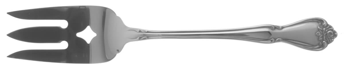 Arbor Rose-True Rose (Stainless) Medium Solid Cold Meat Serving Fork by Oneida Silver-1
