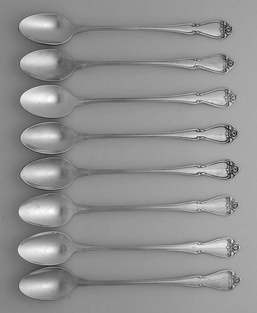 Arbor Rose-True Rose (Stainless) Iced Tea Spoon - Set of 8 by Oneida Silver-1