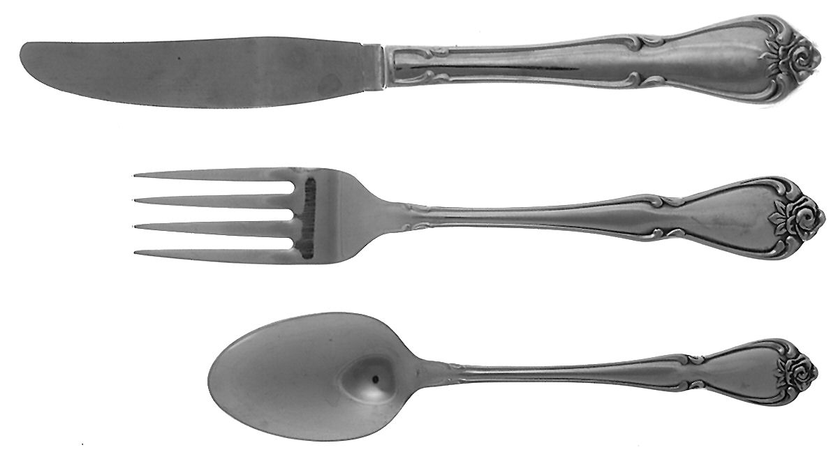 Arbor Rose-True Rose (Stainless) 3-Piece Youth Set (Knife, Fork & 5 O'Clock Spoon) by Oneida Silver-1