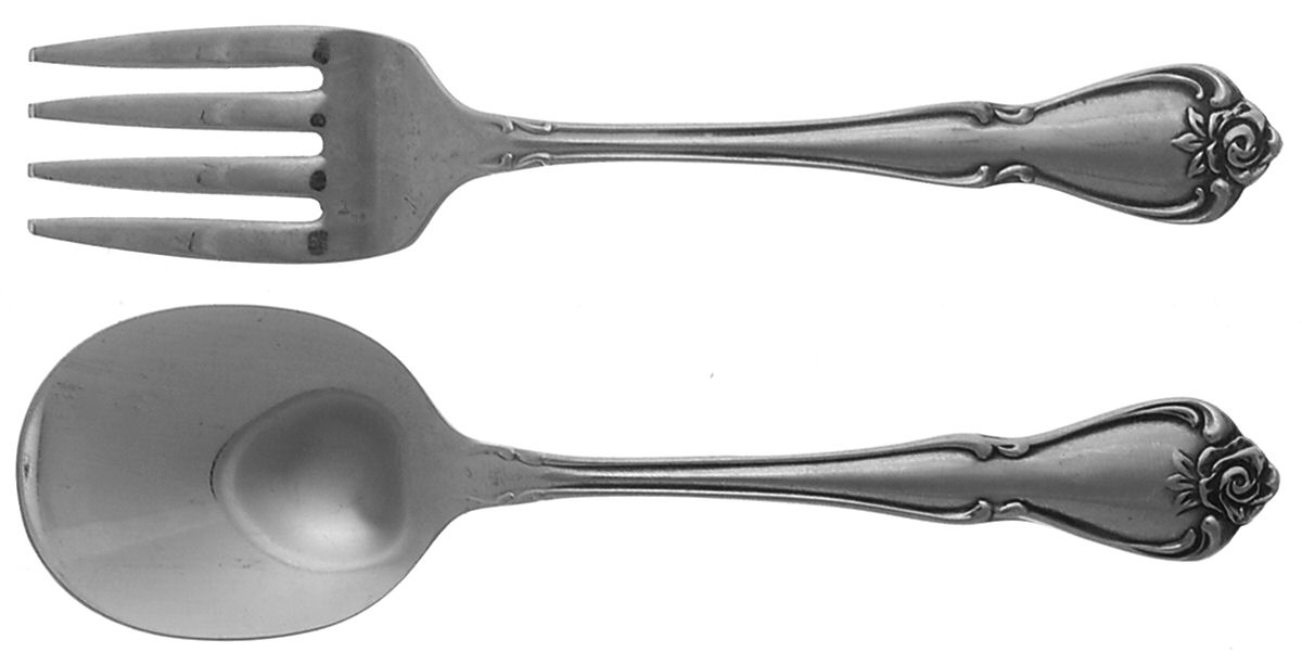 Arbor Rose-True Rose (Stainless) 2 Pc Baby Set (BF, BS) by Oneida Silver-1