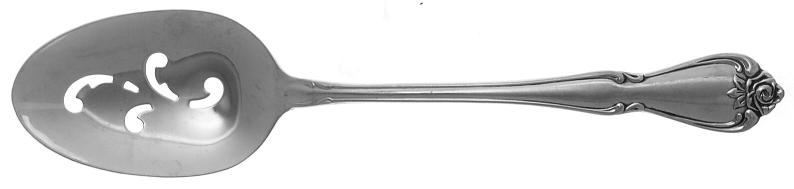 Arbor Rose-True Rose (Stainless) Pierced Tablespoon (Serving Spoon) by Oneida Silver-1
