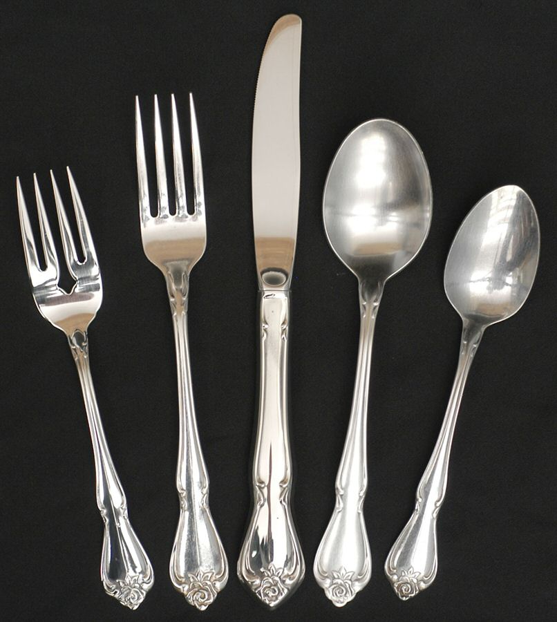 Arbor Rose-True Rose (Stainless) 5 Piece Place Setting by Oneida Silver-1