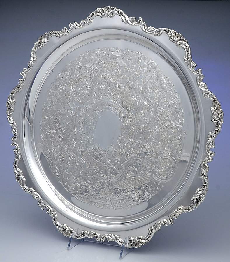Ascot (Silverplate, Hollowware) Small Round Silverplate Tray by Oneida Silver-1