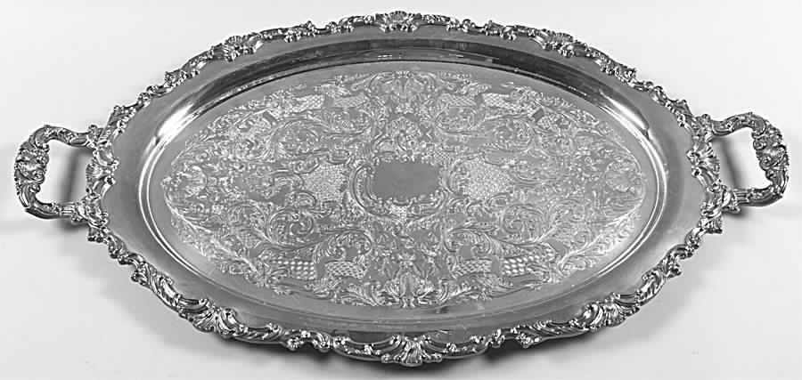 Ascot (Silverplate, Hollowware) Large Silverplate Waiter Tray by Oneida Silver-1