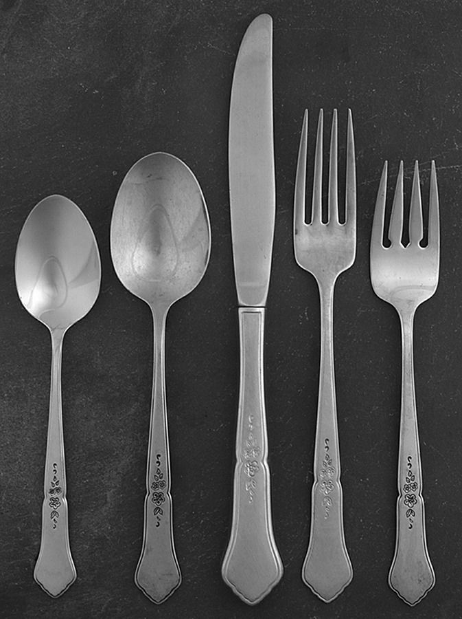 Ashmore (Stainless-Burnished Handle) 5 Piece Place Setting by Oneida Silver-1