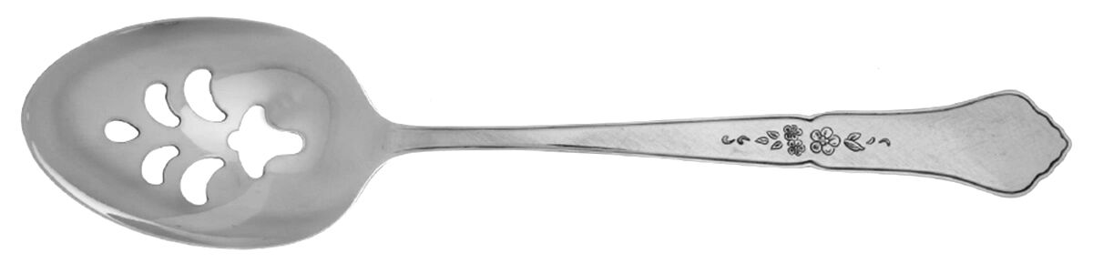 Ashmore (Stainless-Burnished Handle) Pierced Tablespoon (Serving Spoon) HC by Oneida Silver-1