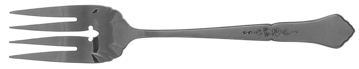 Ashmore (Stainless-Burnished Handle) Medium Solid Cold Meat Serving Fork by Oneida Silver-1