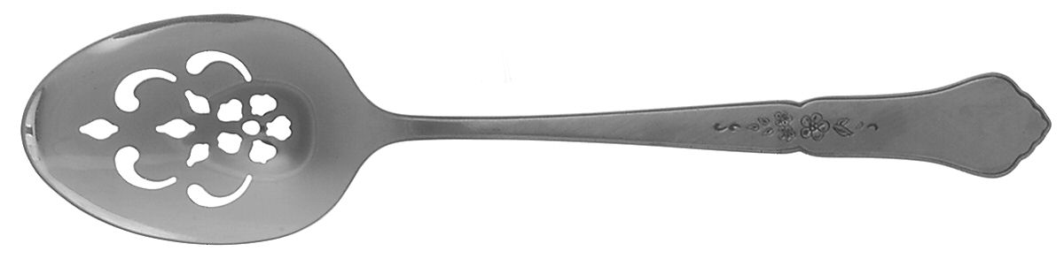 Ashmore (Stainless-Burnished Handle) Pierced Tablespoon (Serving Spoon) by Oneida Silver-1
