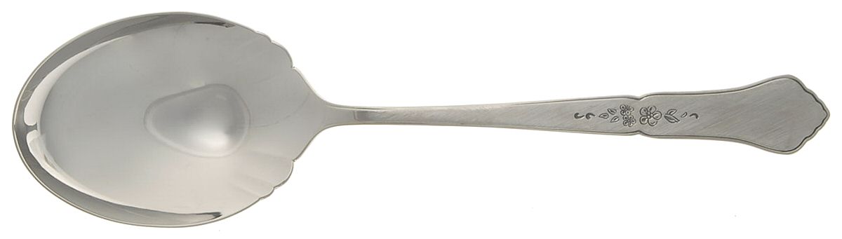 Ashmore (Stainless-Burnished Handle) Solid Smooth Casserole Spoon by Oneida Silver-1