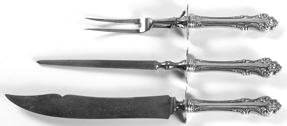 Avalon (Silverplate, 1901) Large 3-Piece Roast Carving Set w/ Stainless Blade by Oneida Silver-1