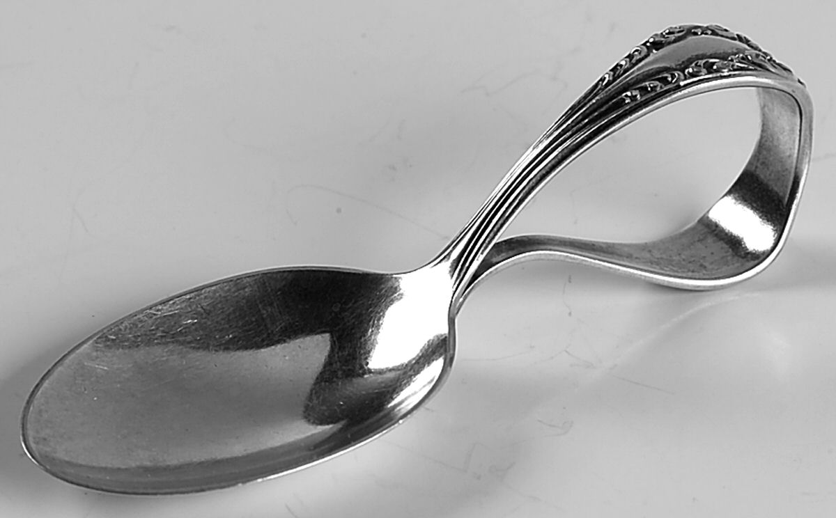 Avalon (Silverplate, 1901) Curved Handle Baby Spoon by Oneida Silver-1