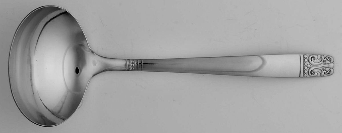 Aztec-Encore (Stainless, Wm A Rogers) Solid Gravy Ladle by Oneida Silver-1