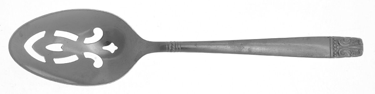 Aztec-Encore (Stainless, Wm A Rogers) Pierced Tablespoon (Serving Spoon) by Oneida Silver-1
