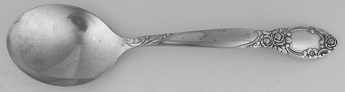 Ballad-Country Lane (Silverplate, 1953) Round Bowl Soup Spoon (Cream Soup) by Oneida Silver-1