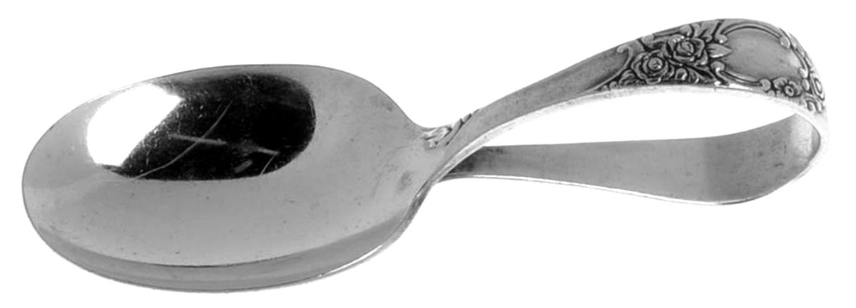 Ballad-Country Lane (Silverplate, 1953) Curved Handle Baby Spoon by Oneida Silver-1