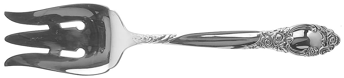Ballad-Country Lane (Silverplate, 1953) Medium Solid Cold Meat Serving Fork by Oneida Silver-1