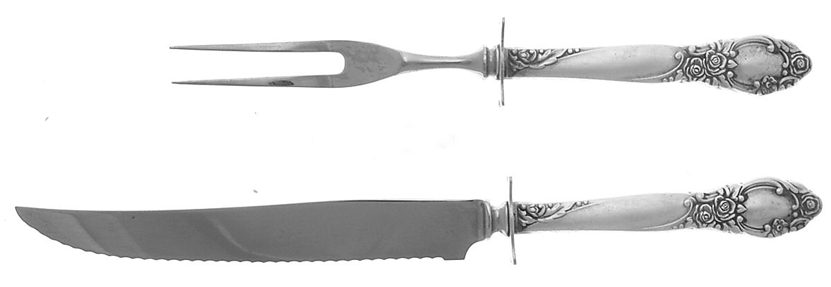 Ballad-Country Lane (Silverplate, 1953) Small Stainless Blade 2-Piece Steak Carving Set by Oneida Silver-1