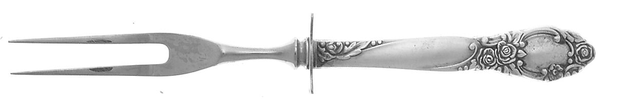 Ballad-Country Lane (Silverplate, 1953) Small Steak Carving Fork with Stainless Prongs by Oneida Silver-1