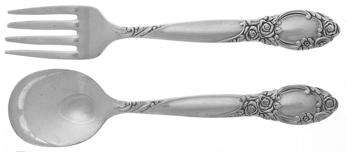 Ballad-Country Lane (Silverplate, 1953) 2 Pc Baby Set (BF, BS) by Oneida Silver-1
