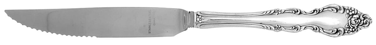 Baroque Rose (Silverplate, 1967, USA) Steak Knife Individual Hollow, Serrate HC by Oneida Silver-1