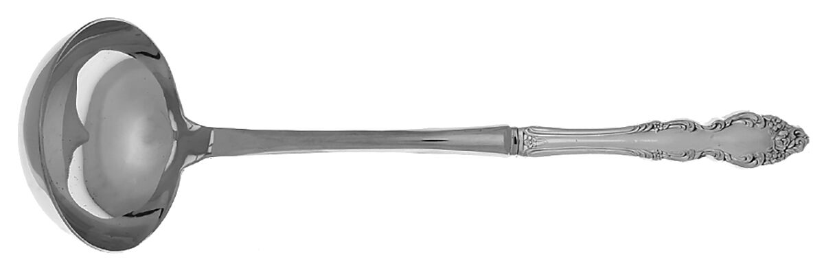Baroque Rose (Silverplate, 1967, USA) Soup Ladle with Stainless Bowl HC by Oneida Silver-1