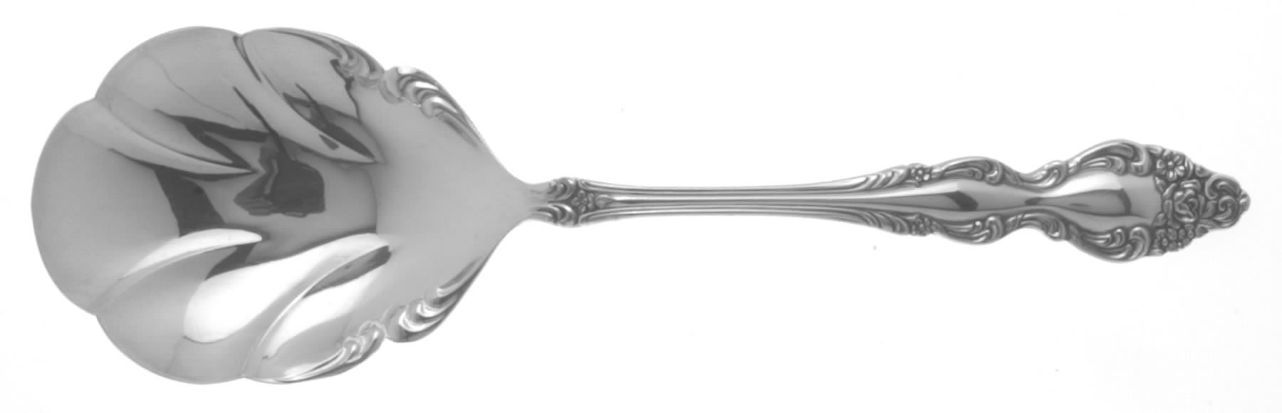 Baroque Rose (Silverplate, 1967, USA) Solid Shell Casserole Spoon by Oneida Silver-1